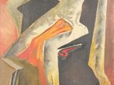 an image of a painting of a helmet on a table