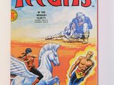 a close up of a comic book on a white surface