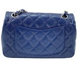 chanel blue quilted lambskin small flap bag
