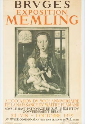 Affiche originale de l'Exposition de Bruges Memling (1939).