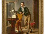 an image of a painting of a man standing in a room