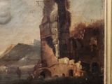 an image of a painting of a castle on a rocky shore
