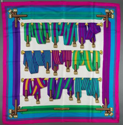 a multicolored scarf with the words happy new year written on it