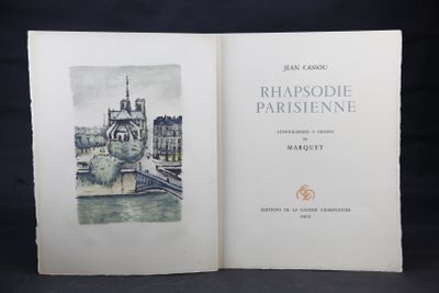 an open book with a picture of a building on it