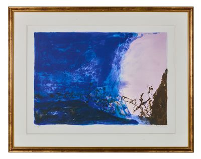 une image représentant un tableau où l'on voit une vague déferler sur le rivage
