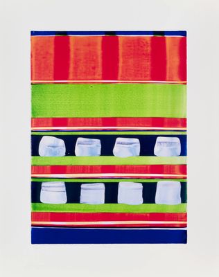 an image of a picture of a painting of jars on a table