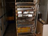an image of a kitchen with a cart full of food