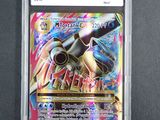 a close up of a card in a plastic case on a table