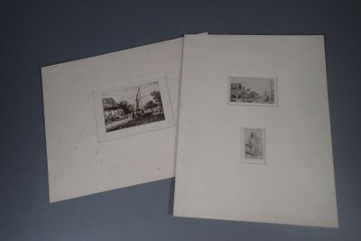 Charles JACQUE (1813-1894). "Cour de ferme au puits" et "Fer…