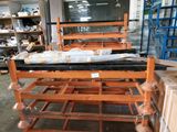 a table that has some food on it in a warehouse