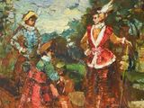 an image of a painting of a group of people in a park