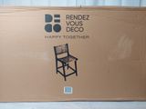 a cardboard box with a picture of a chair on it