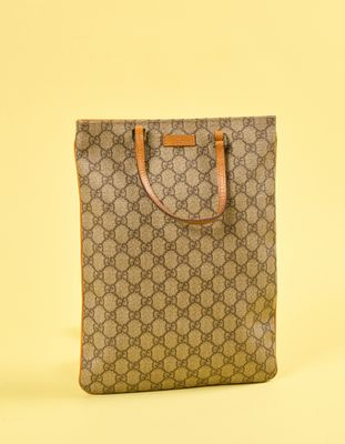 Sac fourre-tout en toile « Guccissi GG » avec anses en cuir