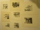 dessins sur le mur d'une salle de bains équipée de toilettes et d'un lavabo
