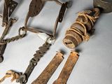 a lot of old tools that are laying on the table