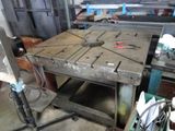 an image of a metal workbench in a workshop