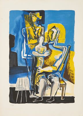 une image représentant un tableau où l'on voit un homme et une femme assis sur une chaise