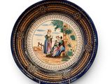 une image représentant une assiette sur laquelle figurent un homme et une femme