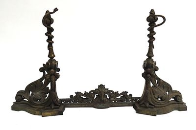 pair of antique cast iron candlesticks with birds and flowers