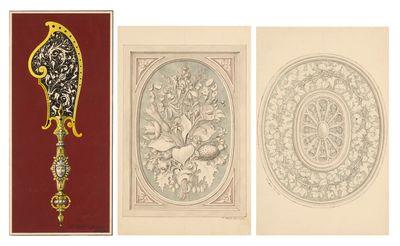 quatre types différents de motifs décoratifs sur fond blanc