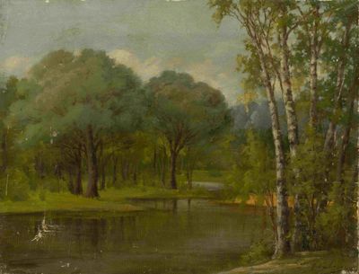 SIVERS, 19EME–20EME SIECLE Birch Trees by a River