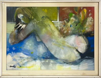 un tableau représentant une femme allongée sur un lit