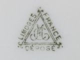 a picture of a white plate with a triangle on it