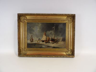 Pierre DULHOYA (XXème siècle), Huile sur toile "Bateau au po…