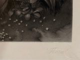 a black and white drawing of a cat in the grass