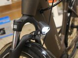 a close up of a bicycle in a store