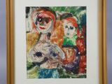 une image représentant un tableau représentant un groupe de clowns, dans un cadre doré