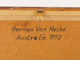 an old picture of a brown box with writing on it