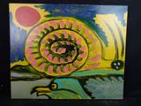 un tableau représentant un escargot posé sur une table
