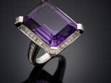 an amethorate and diamond ring, by van cleef