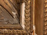 an image of a close up of a painting on a wooden table