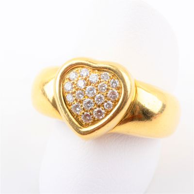 PIAGET Bague "Cœur" pavage de diamants taille brillant 0.