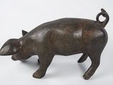 sculpture of a pig on a white background