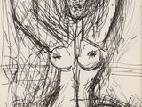 an image of a drawing of a woman with a knife in her hand