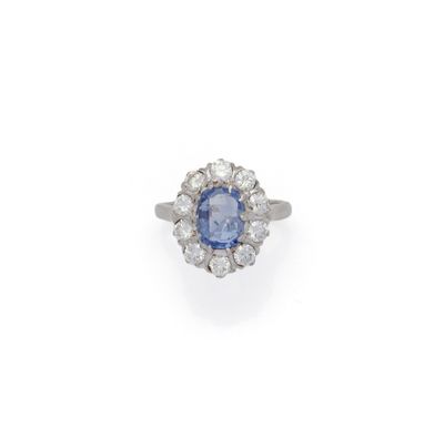a sapphire and diamond cluster ring