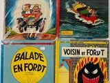 four children ' s books in plastic bags sitting on a table