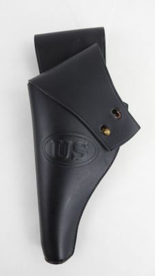 Holster en cuir noir pour Colt SAA 5 pouces, copie.