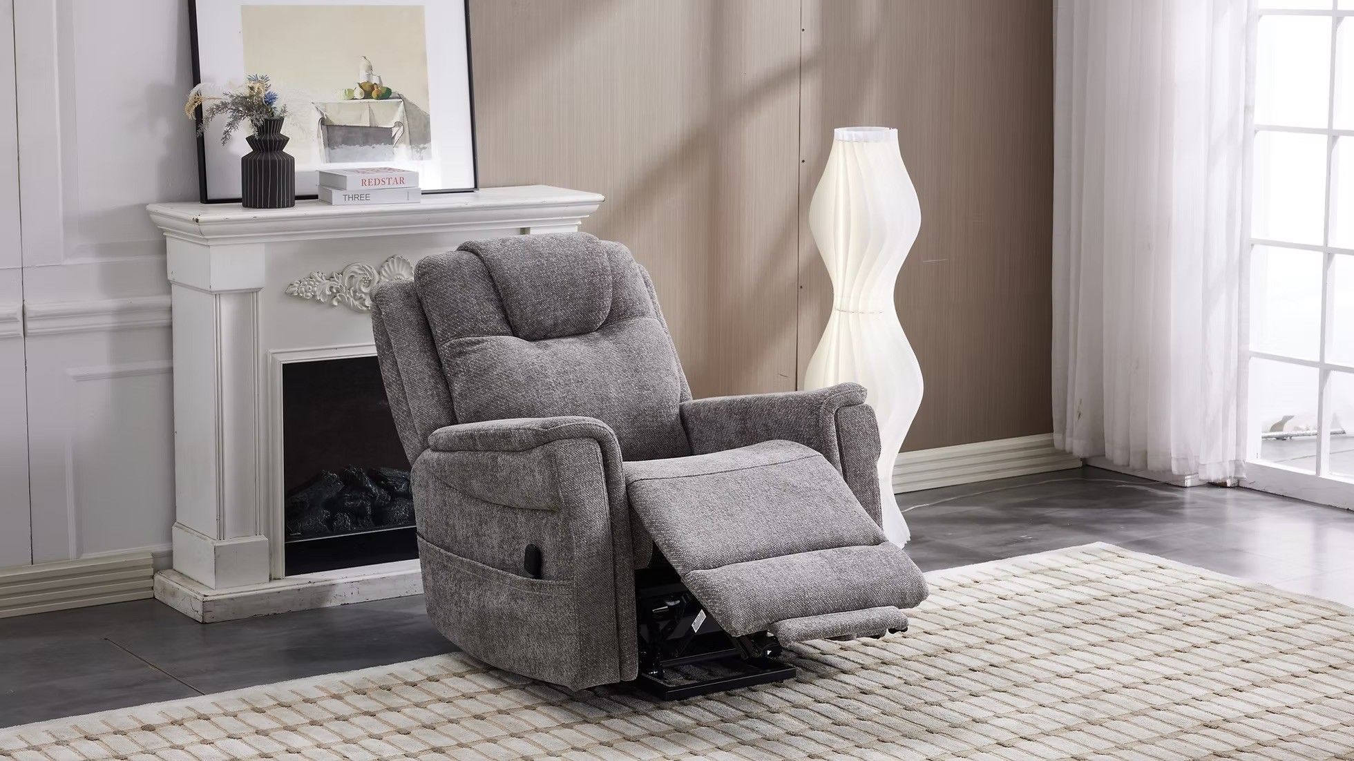 2 x Fauteuil releveur 2 moteurs Gris :