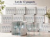un grand nombre de verres à vin posés sur une table