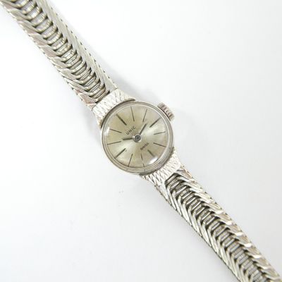 une image représentant une montre-bracelet en argent entourée d'une chaîne