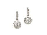 une paire de boucles d'oreilles en diamant sur fond blanc