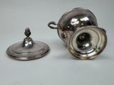 pair of antique silver plated teapots with lids