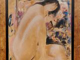 an image of a painting of a nude woman sitting on a chair