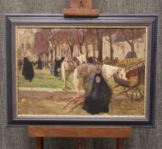 Fernand MAILLAUD (1862-1948) « A la foire ». Huile sur toile. Sig...