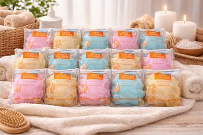 Lot de 24 fleurs de bain – Éponge de douche moussante – Mult…