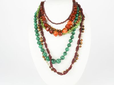 un gros plan d'un collier porté par un mannequin